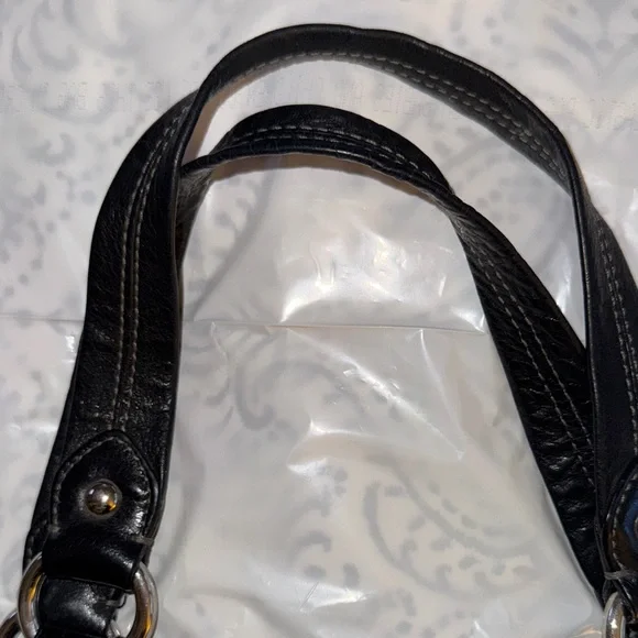 Coach Madison Maggie black sateen signature hobo bag - Picture 8 of 15